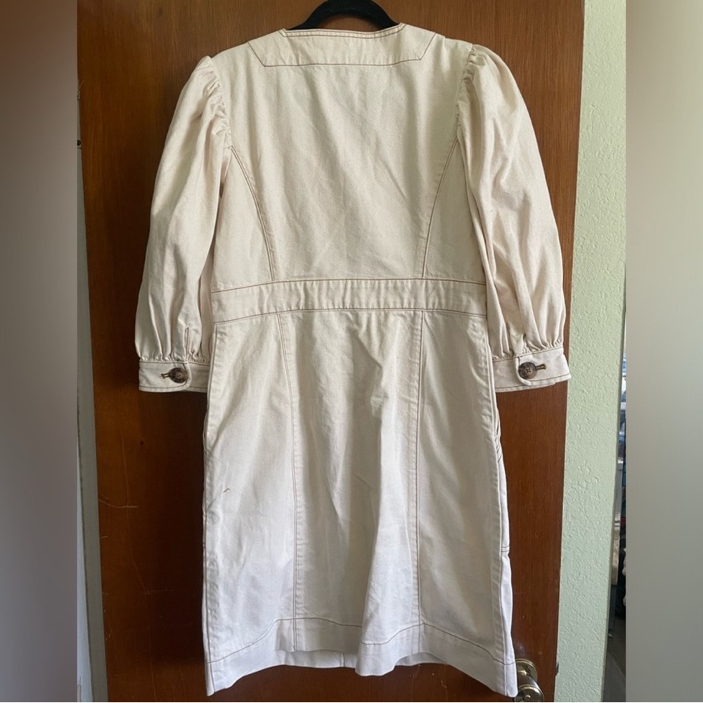 Tory Burch Cream Button-Down Midi Dress - Picture 4 of 6